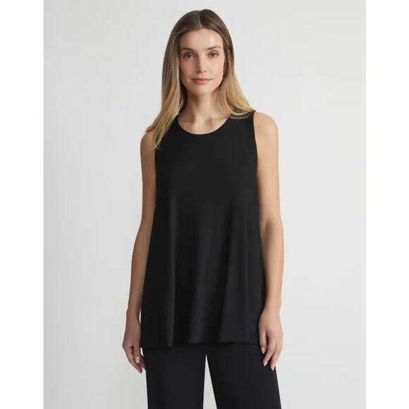 Lafayette 148 Black Matte Jersey Scoop Neck Tank Size Size XS NWT - Picture 1 of 12
